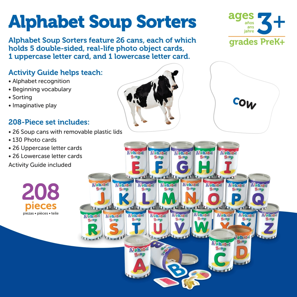 Alphabet Soup Sorters - 3 years and above 208 pieces