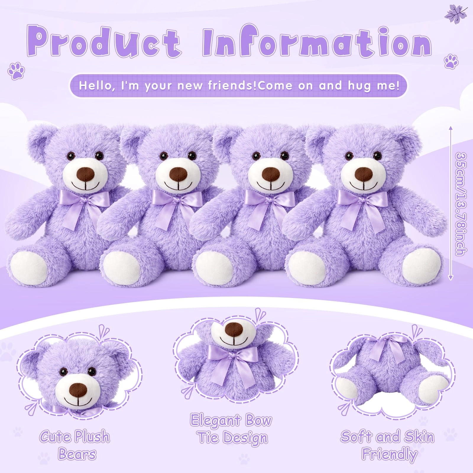 Teddy Bears - 35 cm 4 Pack