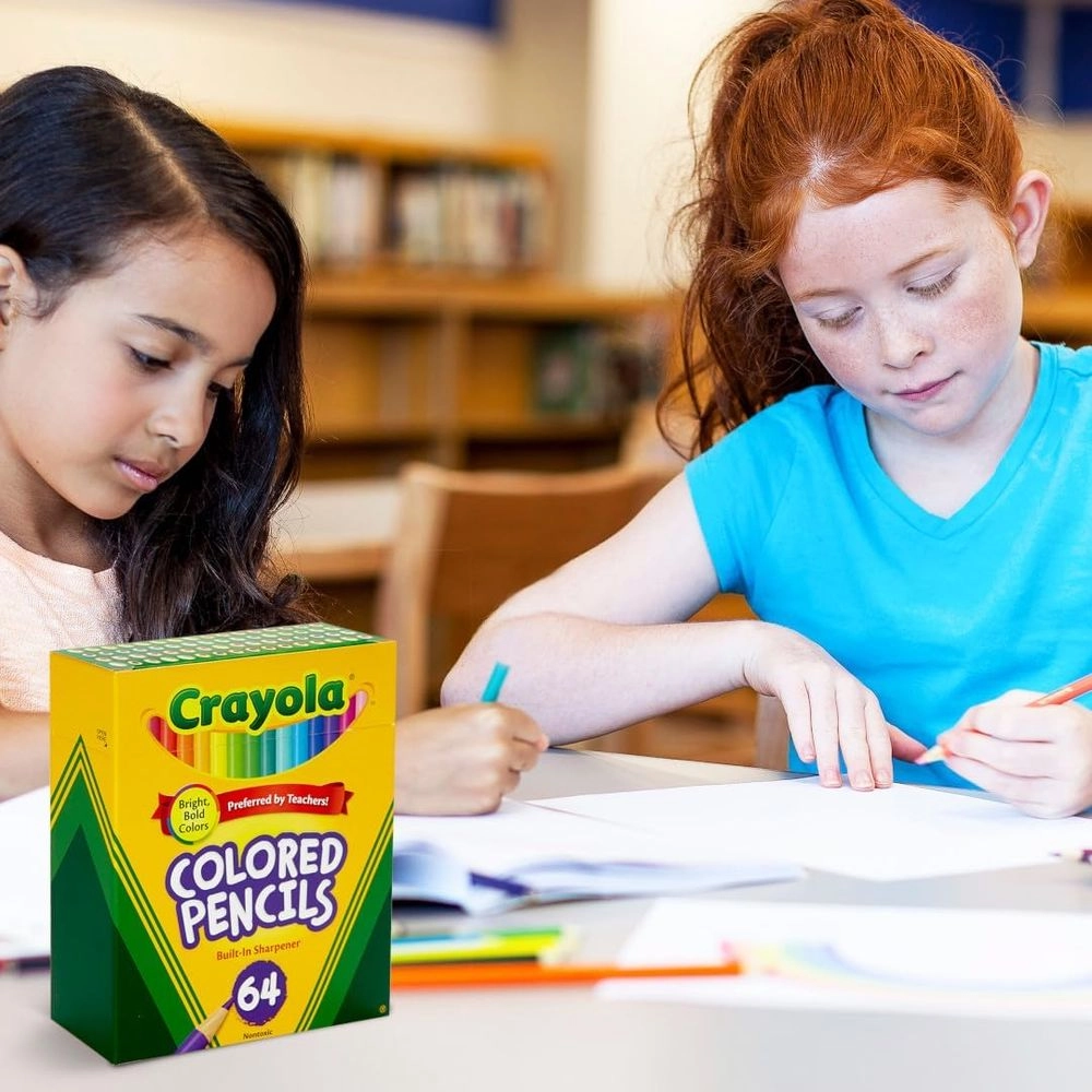 Short Colored Pencil With Sharpener - 64 Pcs
