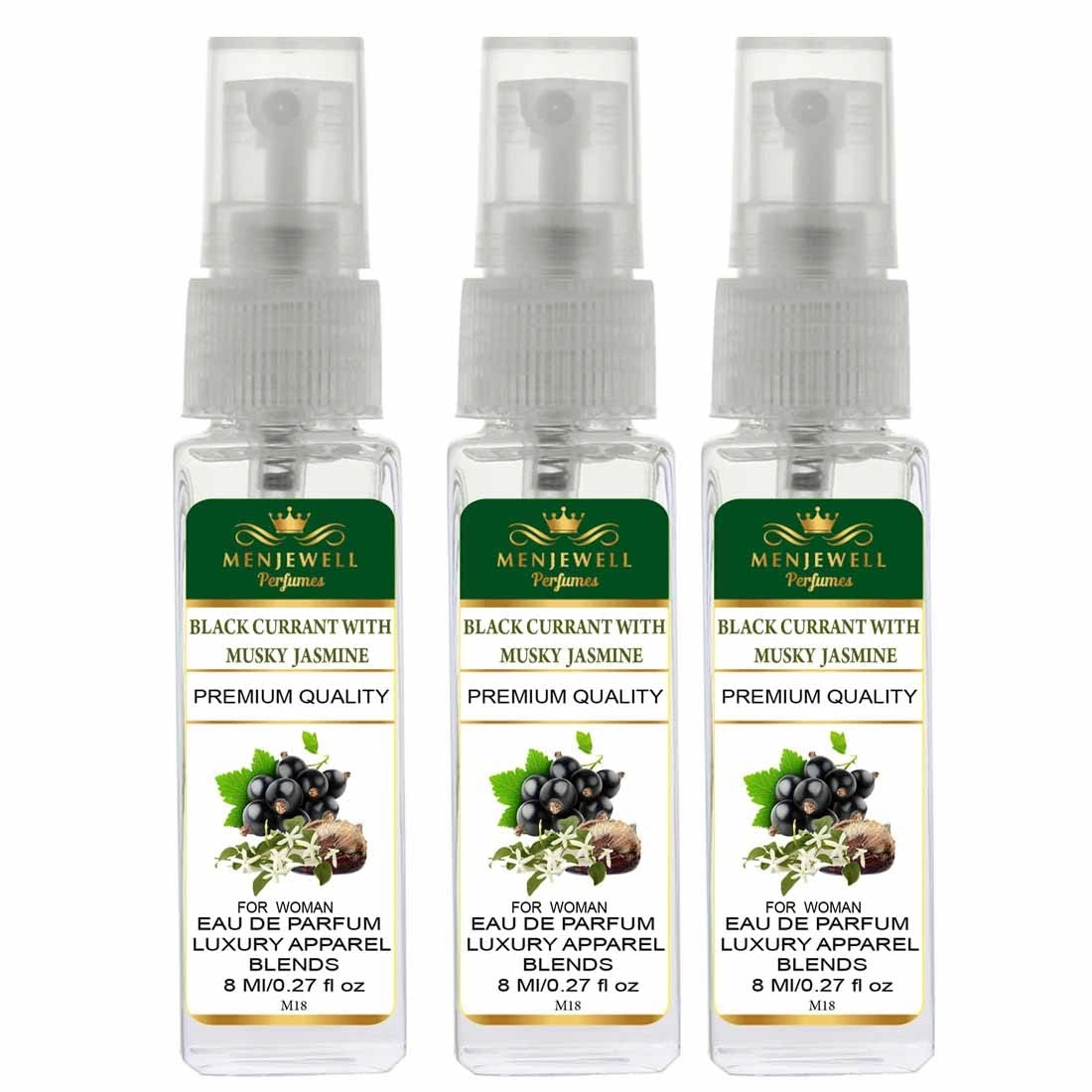 Menjewell Black Currant With Musky Jasmine Eau de Parfum 24ml Pack