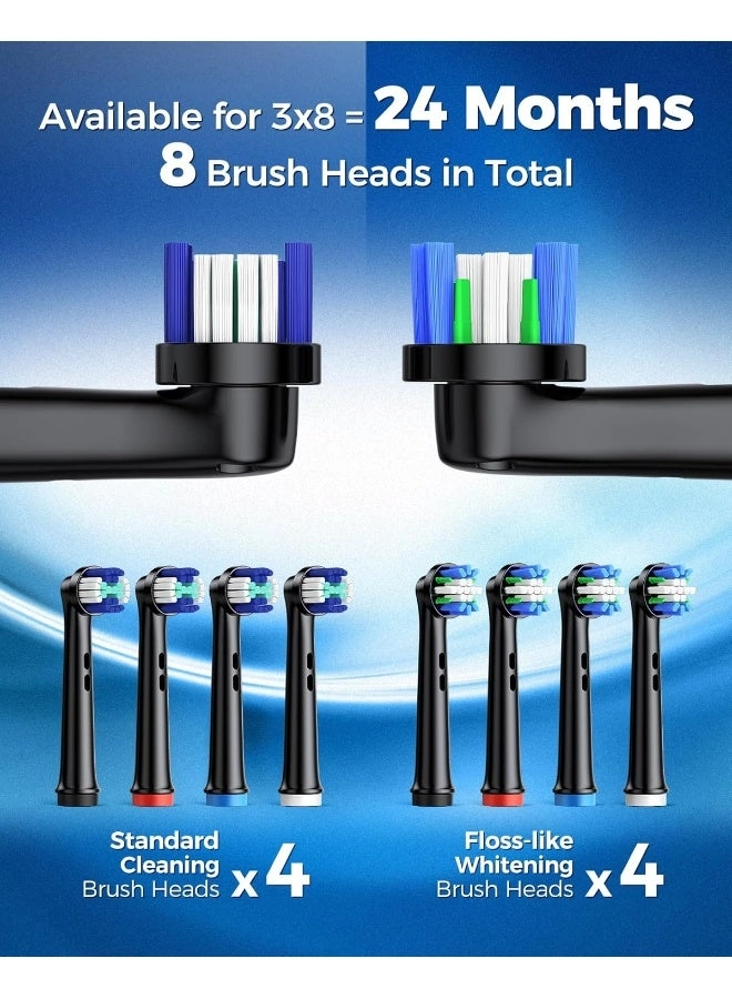 Rotating Electric Toothbrush - 8 Brush Heads 4 Modes 25-Day Battery Life