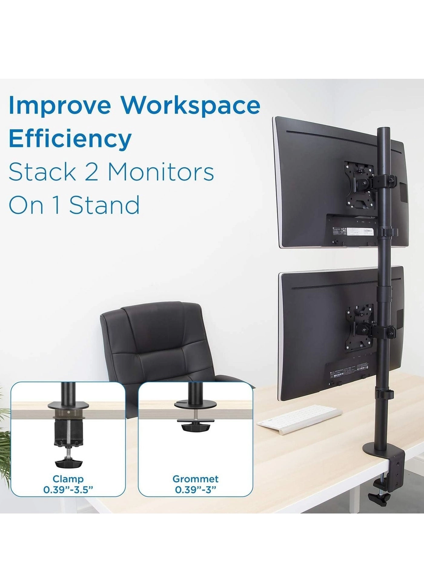 Dual Monitor Stand - 32 Inches 75x75/100x100mm