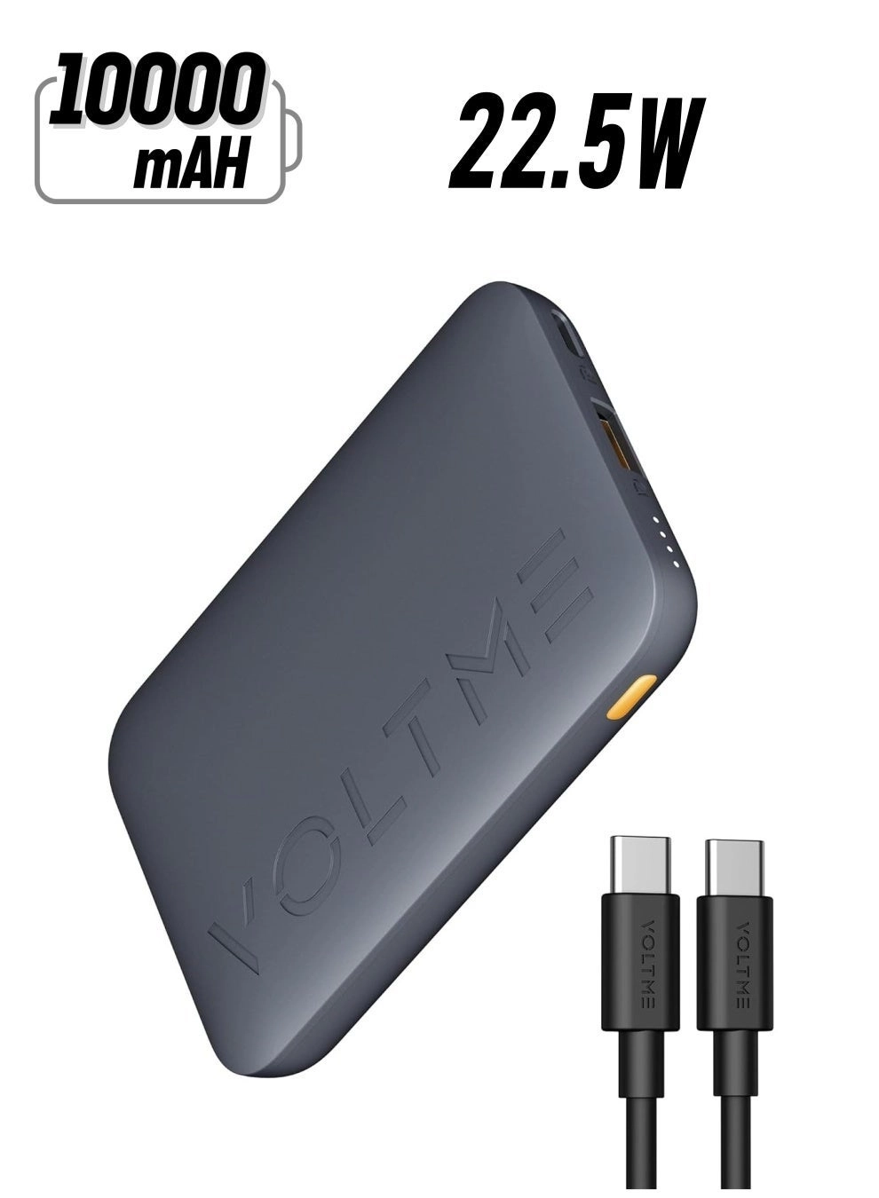 Ultra-Slim Power Bank - 10000mAh 22.5W + 7-in-1 Universal Adapter - 65W GaN + Retractable Type-C Cable - 5A 1m