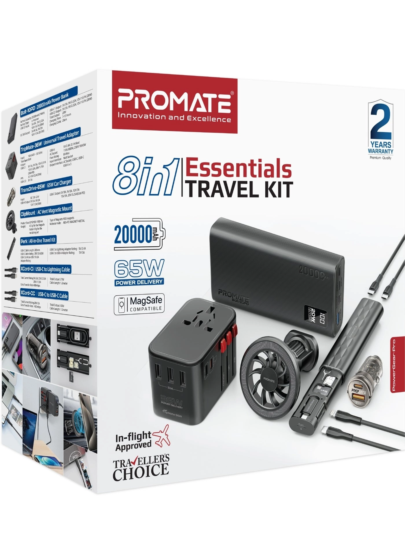 Bolt-20PD - 20000mAh + TripMate-36W - 36W + TransDrive-65W - 65W + ClipMount + XCord-Ci + XCord-CC + PERK