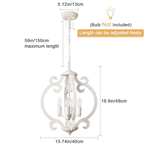 4 Light Pendant Light Fixture - Dimmable