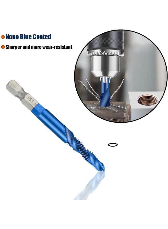 Drill Tap Bit Set - 4341 High-Speed Steel (HSS) 6PCS M3-M10