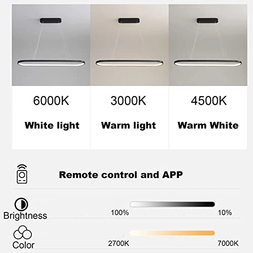 Hanging Dining Table Oval LED Lamp - 200 cm