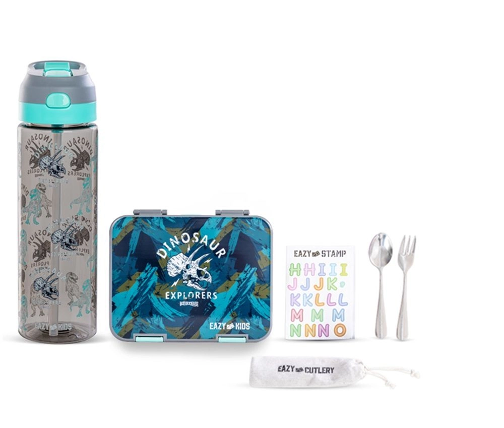 Convertible Bento Lunch Box - T-Rex Grey 6 And 4