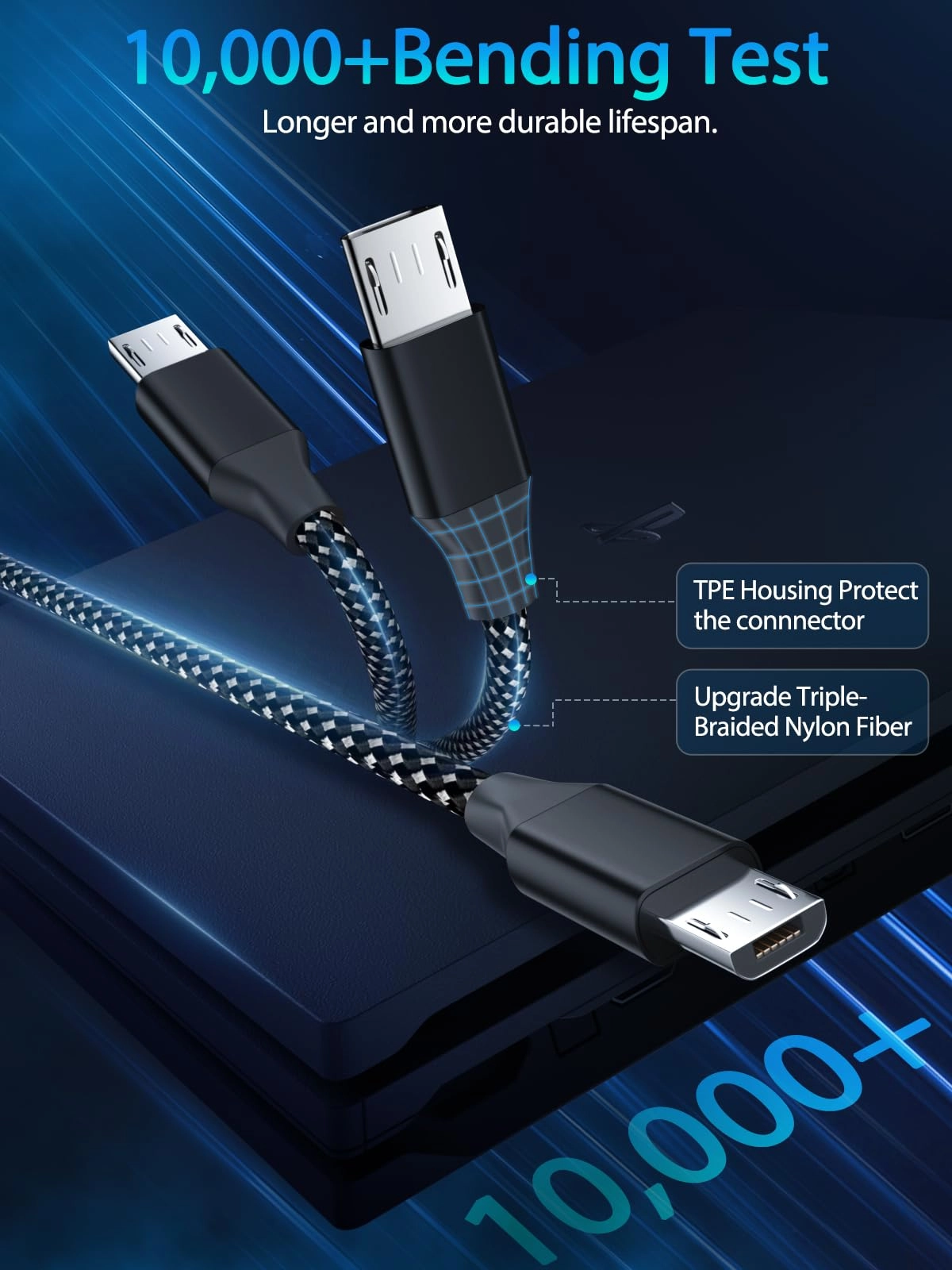 PS4 Controller Charger Cable - Micro USB PS4 Xbox One