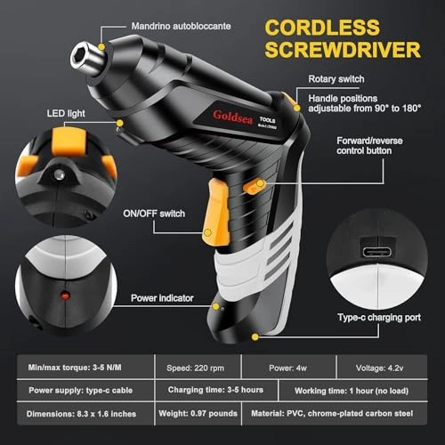 Cordless Power Screwdriver - 1500mAh