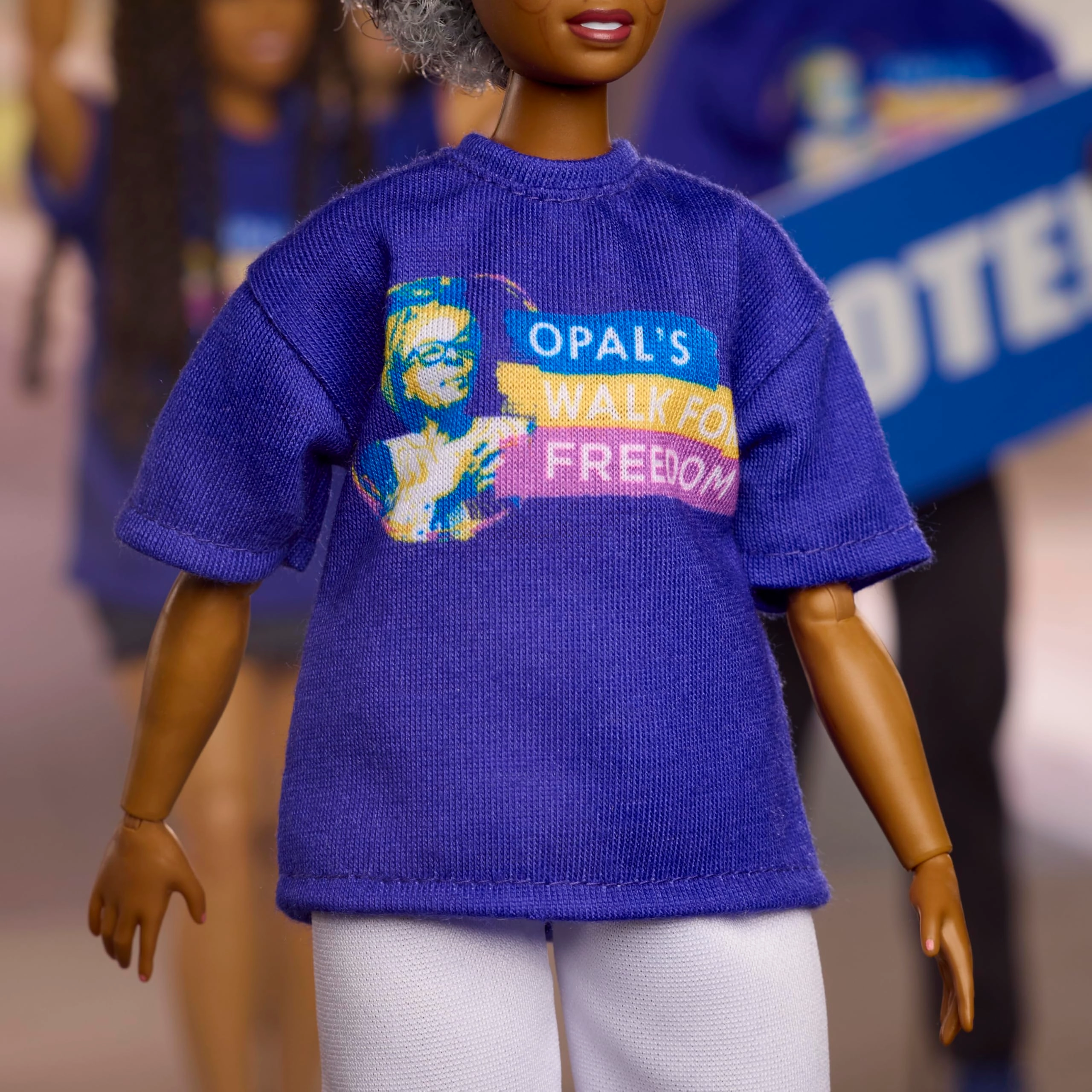 Opal Lee Doll - Inspiring Women Blue “Opal’s Walk for Freedom” T-Shirt Ages 6+