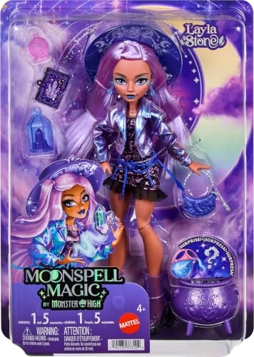 Layla Stone Crystal Witch Doll - Moonspell Magic Cauldron Ages 4+