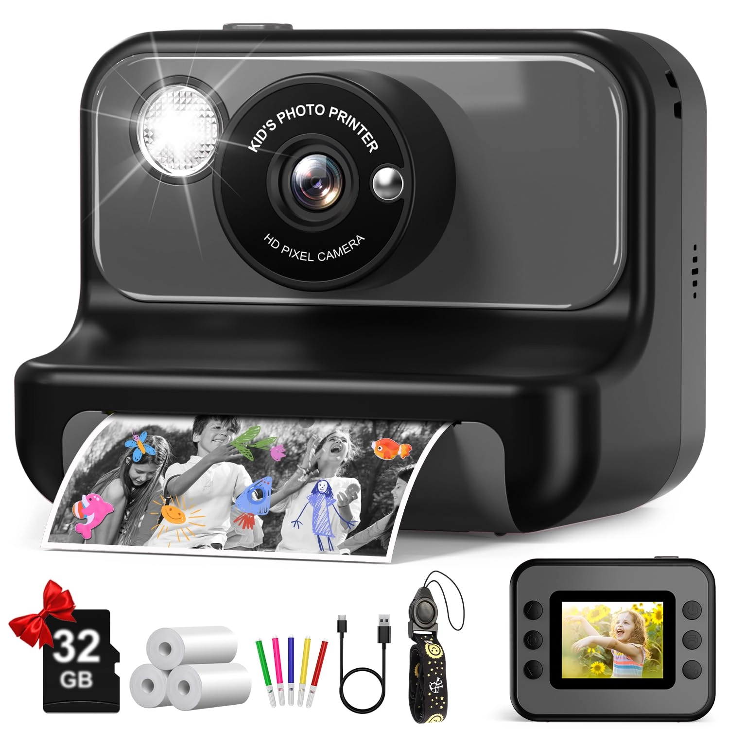 H3 - Kids Instant Print Camera Purple