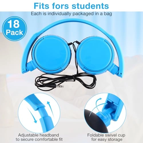 Classroom Headphones Wired Headphone 18 Pack