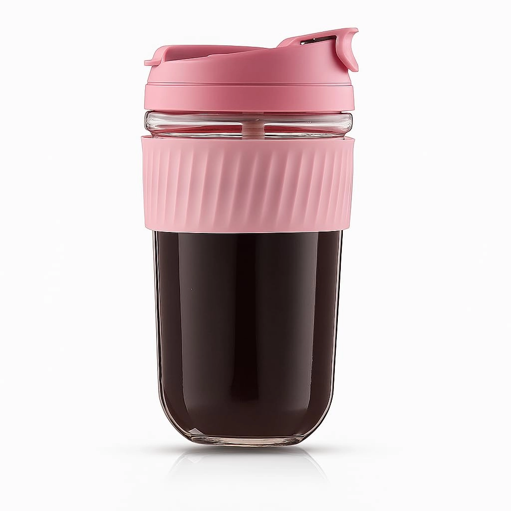 FUNKYFINDS 9687064804 Glass Reusable Shaker Bottle With Straw Shaker mug - 500ml