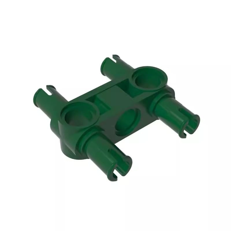XYEIUGO GDS-960 - Technic Pin Connector Hub Perpendicular 3L with 4 Pins Dark Green