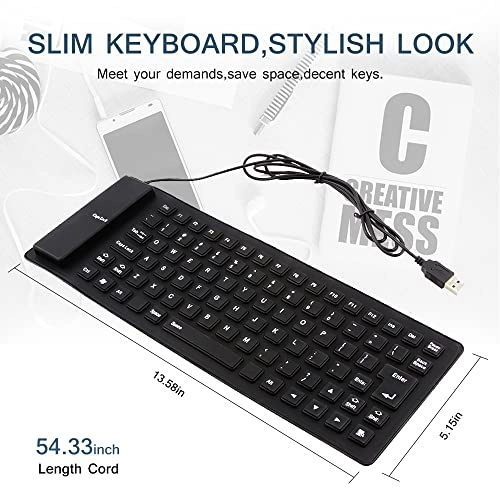 Foldable Silicone Keyboard - QWERTY Wired