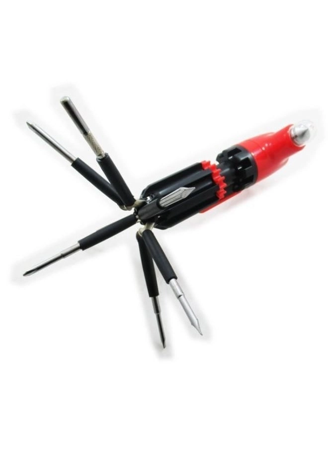 8 In 1 Multi Screwdriver - LED Torch Foldable