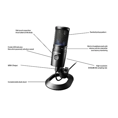 AT2020USB-X + HPC-A30-MK2 + Pop Filter USB Microphone Bundle