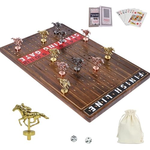 Horse Race Board Game - 11 Horses 4 Dice Solid Wood