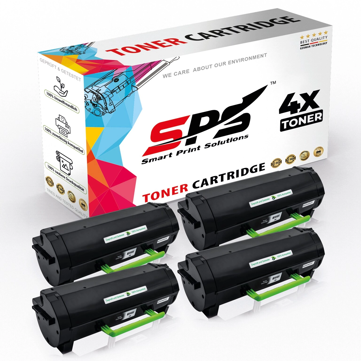 smart print solutions llc Compatible Toner Cartridges for Lexmark MS310 - 4x Black
