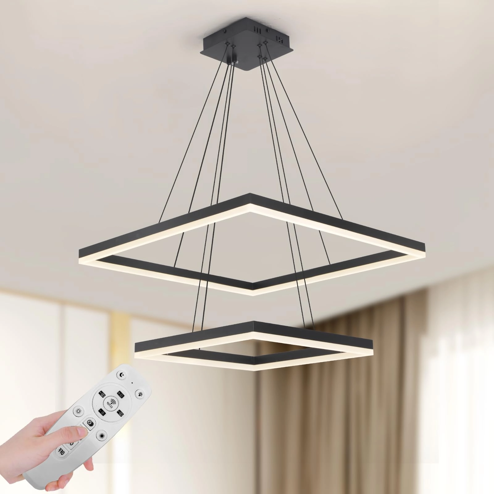 YT YATAI LIGHTING 2 Square Chandelier - 3000K-6000K Dimmable