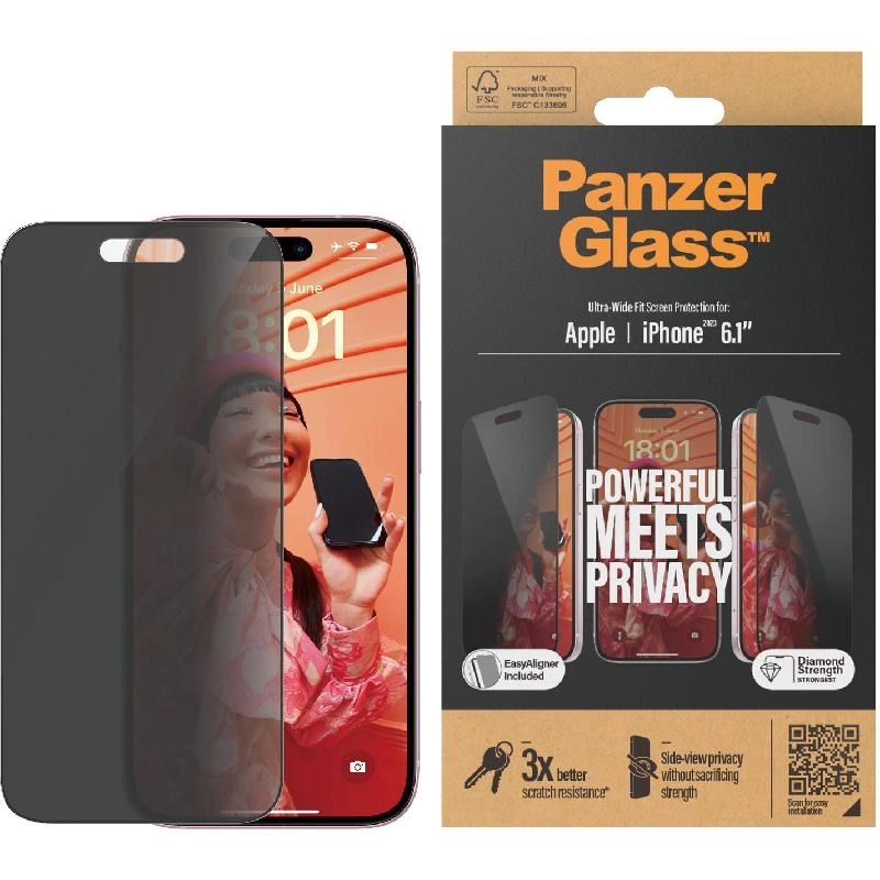 Ultra Wide Fit Clear Tempered Glass Screen Protector for iPhone 16 Plus