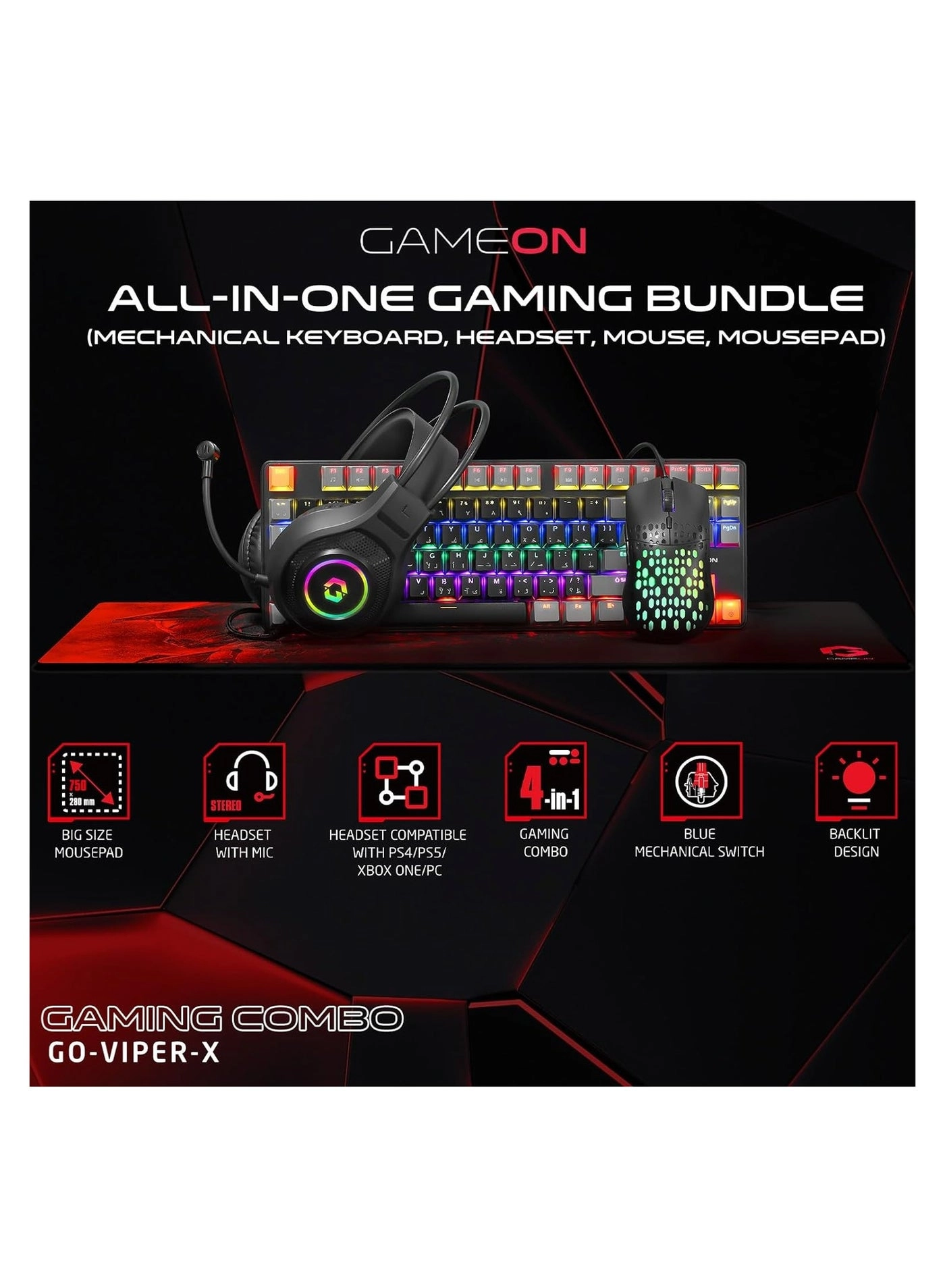 VIPER X - Wired + Headset + Mouse + Mousepad