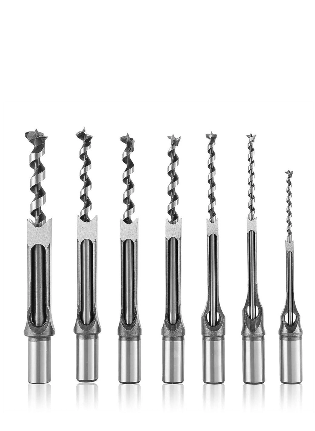 KASTWAVE Square Hole Drill Bit Set - 1/4” 5/16“ 3/8" 1/2" 9/16" 5/8" 3/4" 7 Pack