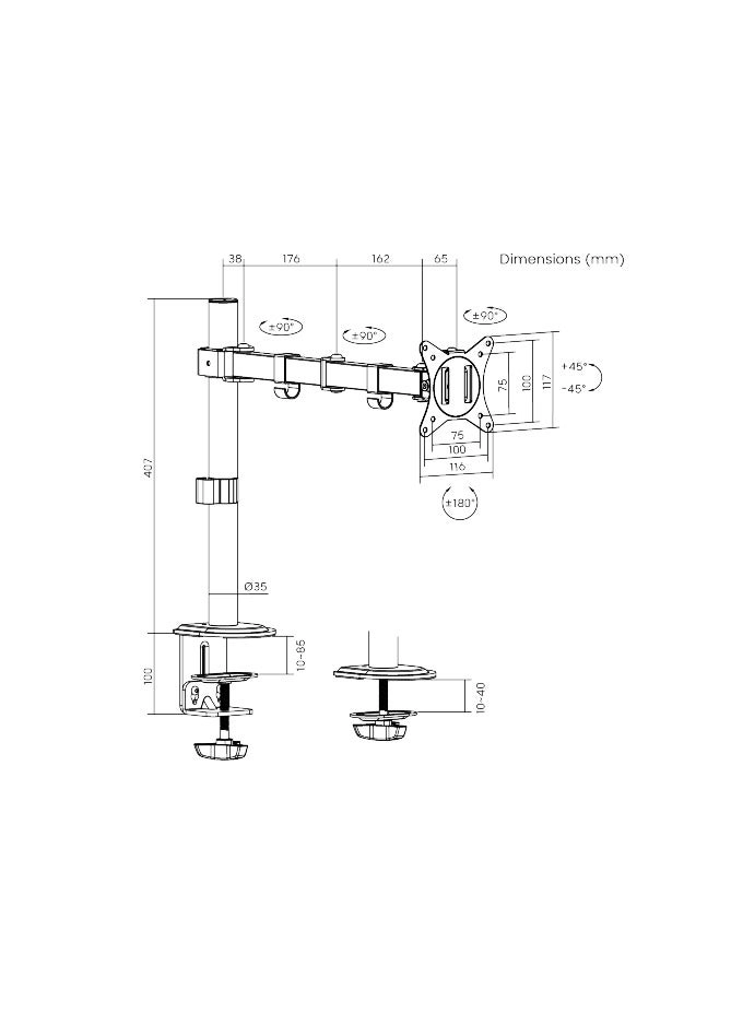 LDT66-C012 - 32 in VESA 75×75/100×100