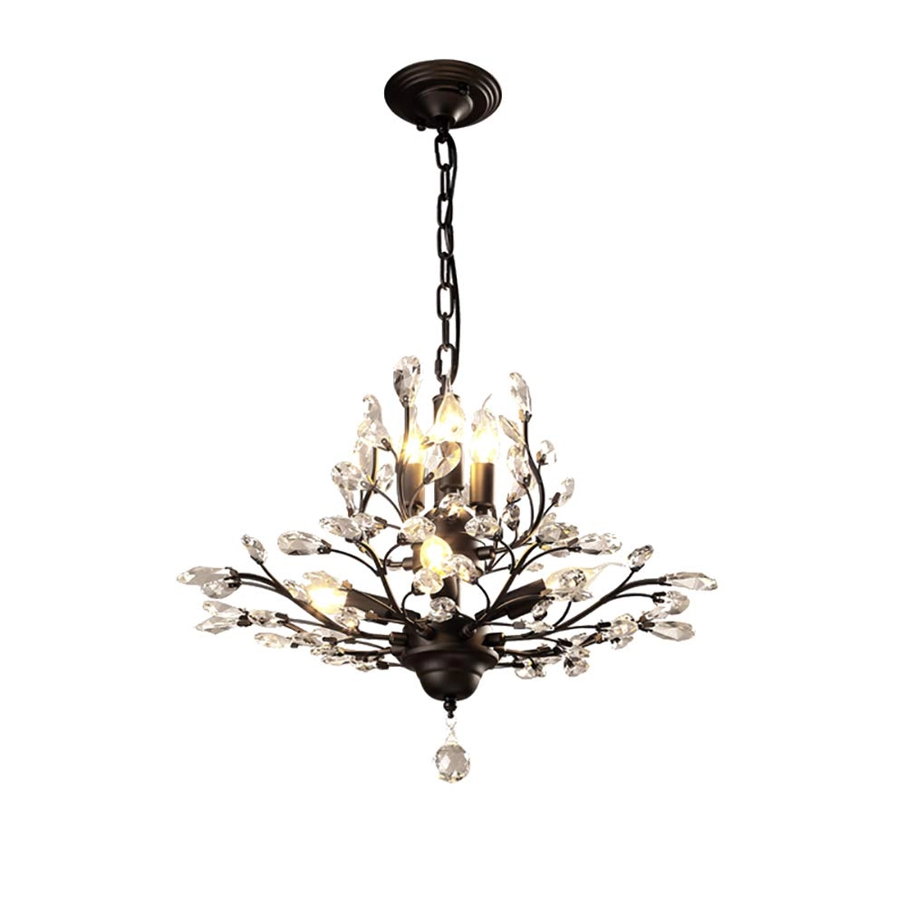 Rustic Flower Chandelier - 7 head Black