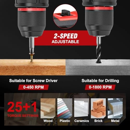 Cordless Brushless Power Drill - 4000 Milliamp Hours