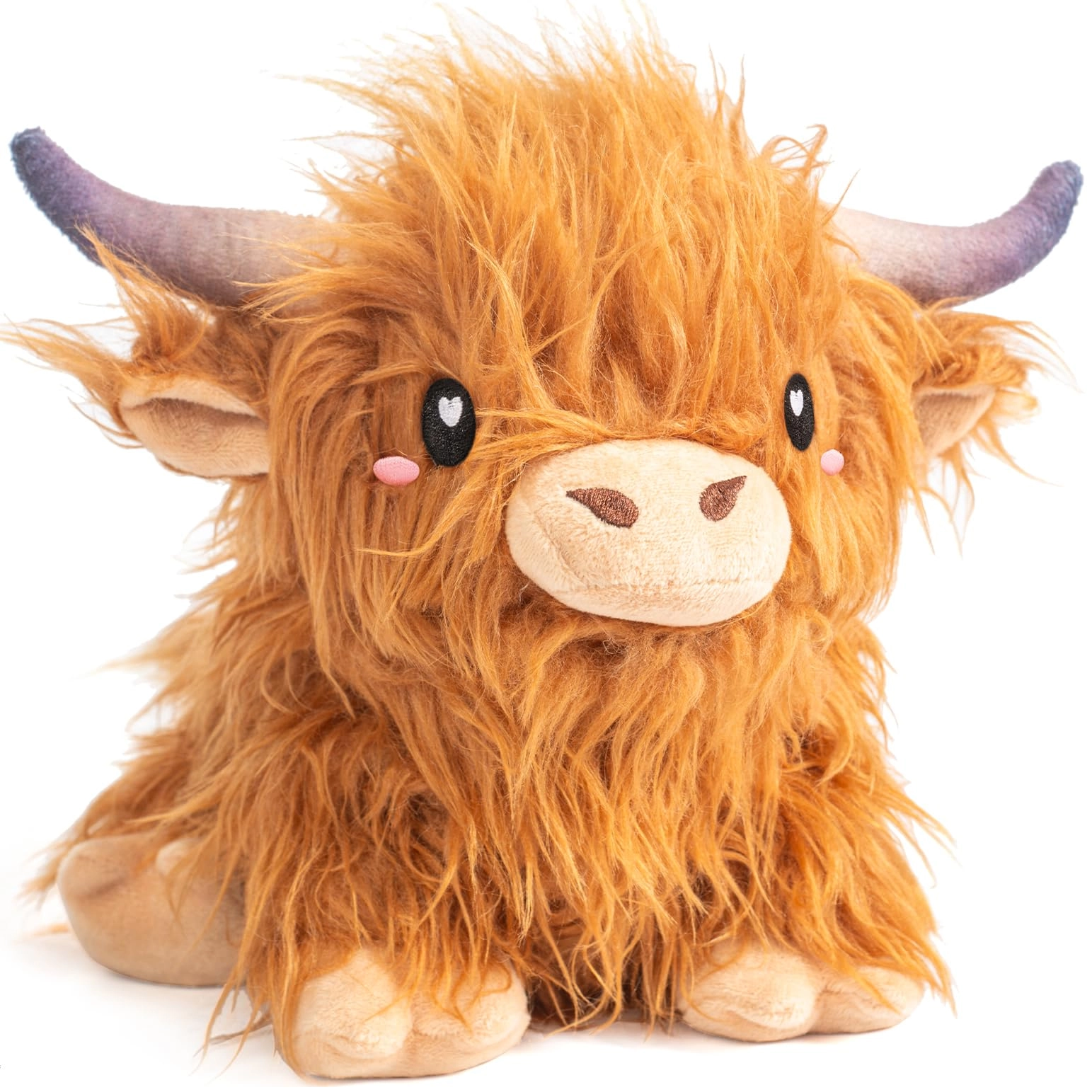 happy fuel Highland Cow Plush Heating Pad Doll - 1.5 Pounds Microwaveable Unscented