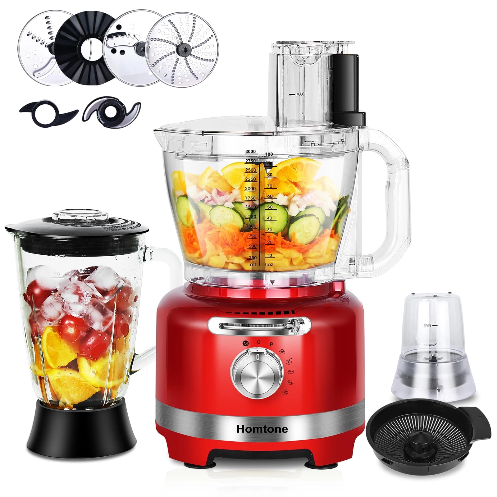 Homtone 10 in 1 Food Processor - 3L 1000W