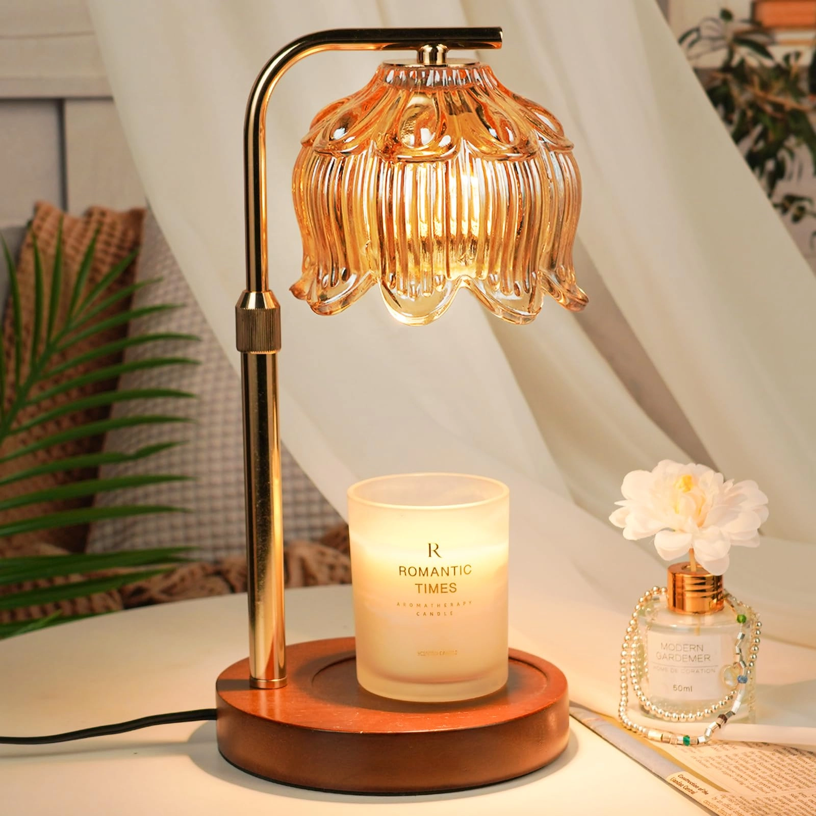 Candle Warmer Lamp - Height Adjustable Timer 2 Bulbs