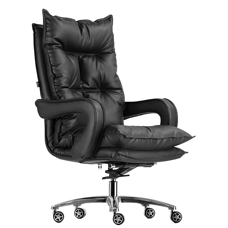 Desk Chair - PU Leather Brown High Back