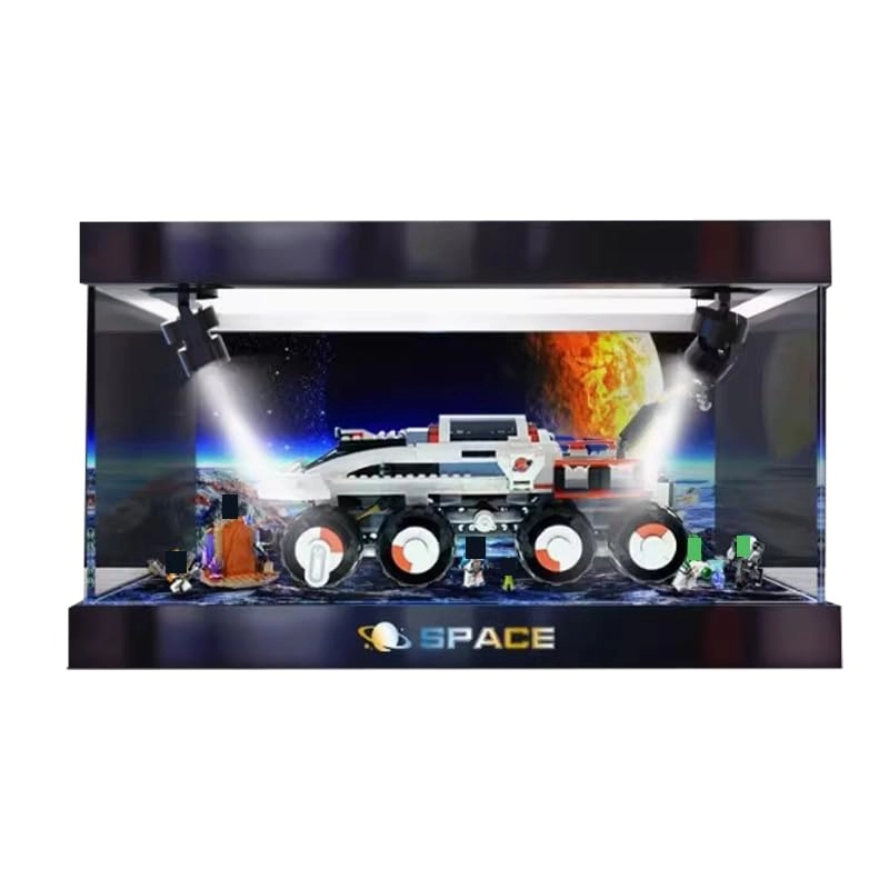 Lego City Display Case (60432) - Clear Acrylic Wood Bottom+background