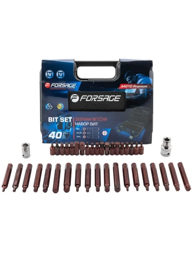 FORSAGE Set of bits with bit holder - 10mm 75/30mm