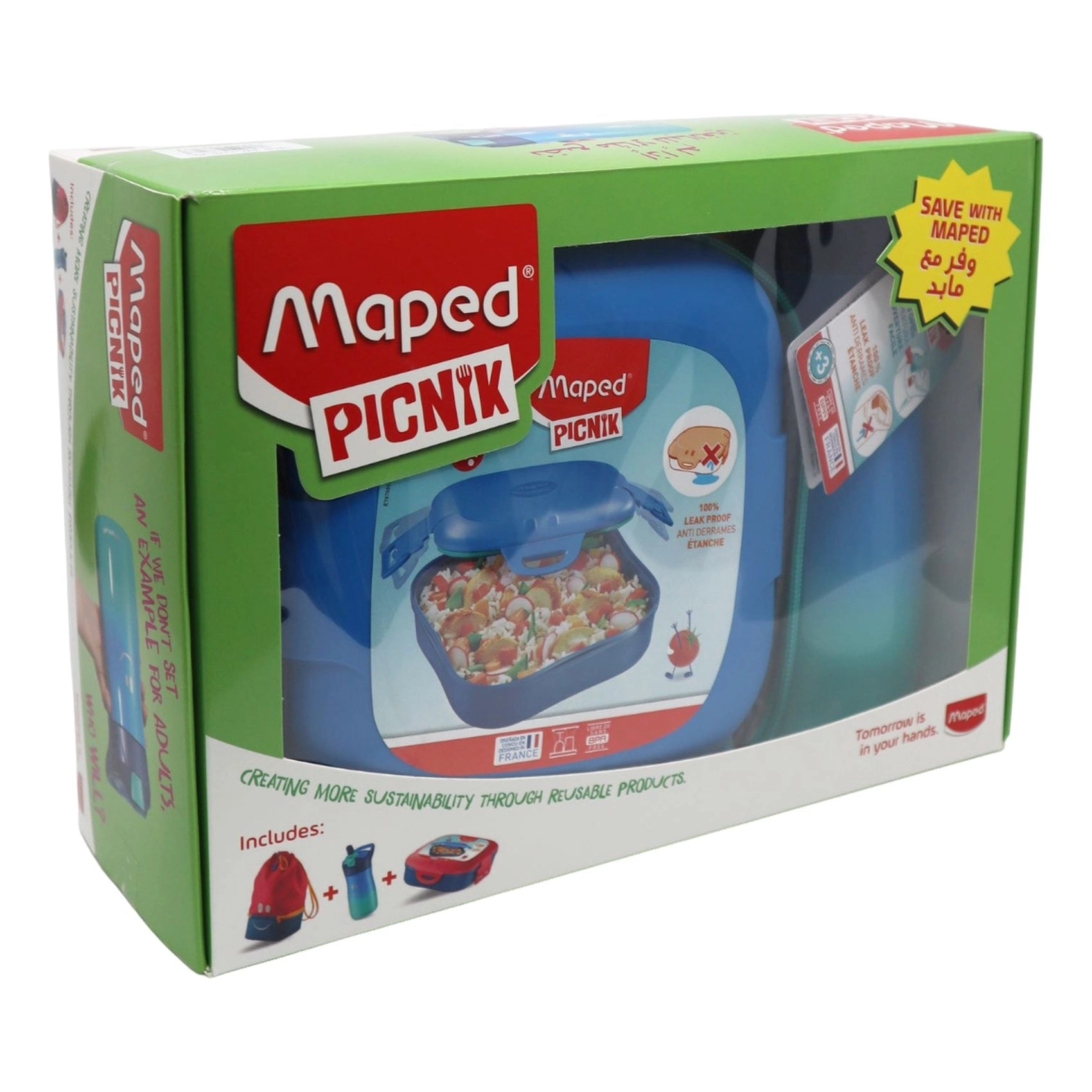Maped Picnik Origins Lunch Bag - Turquoise Combo Set