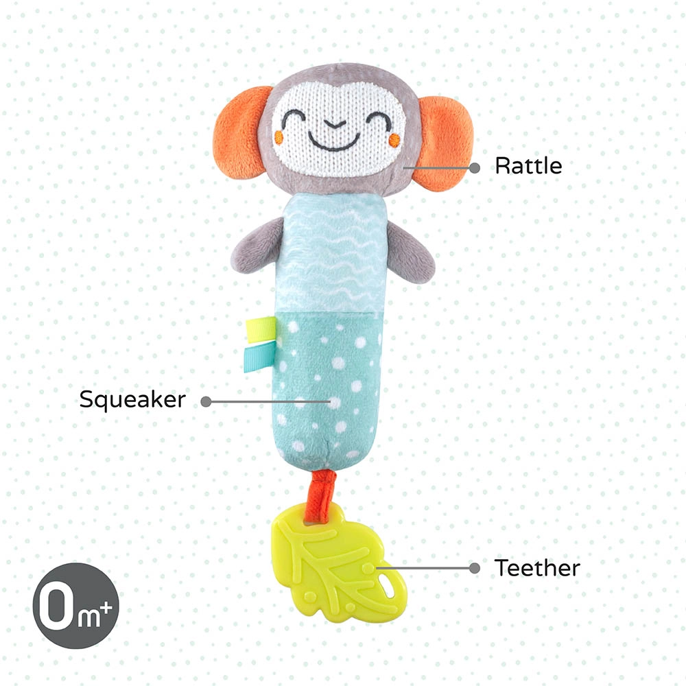 Soft Rattle Plush Toy - 3 to 24 Months fabric