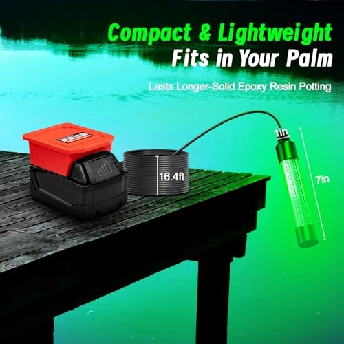 LED Underwater Fishing Light - 1300 Lumens 13W IP68