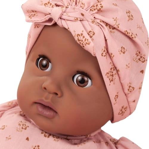 Cosy Aquini Baby Doll - 13" Soft Cloth Bath Brown Hair Brown Sleeping Eyes