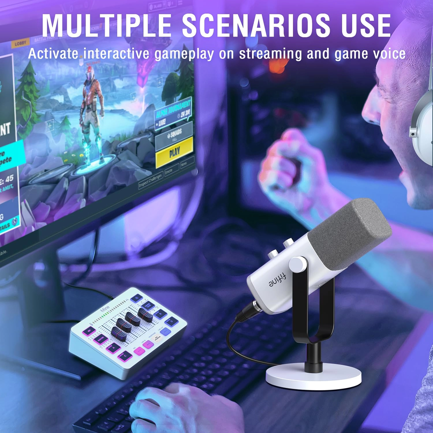 AmpliGame KS5 XLR+USB Microphone Bundle