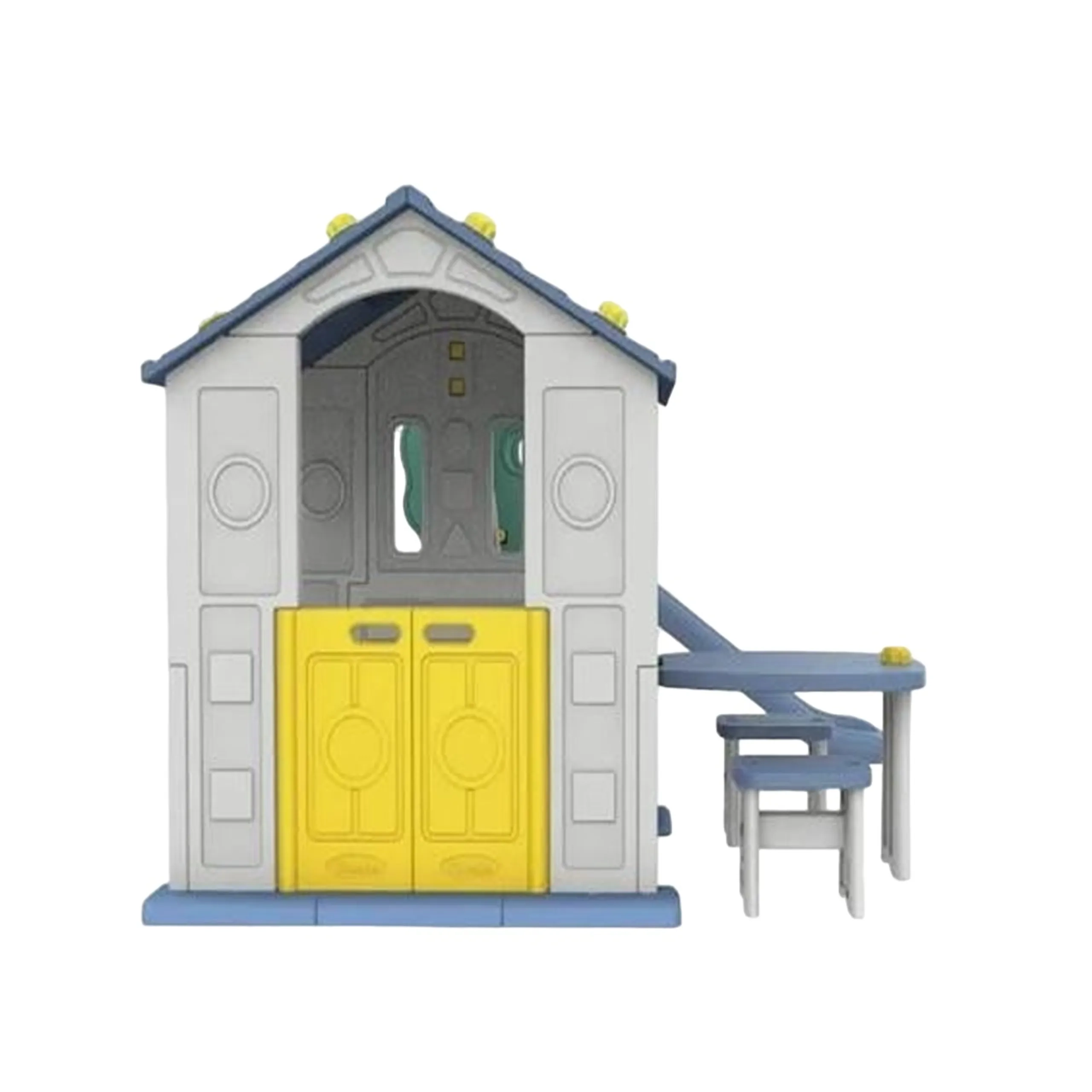 Panda's Tomo Playhouse - Slide With Baby Swing White & Red