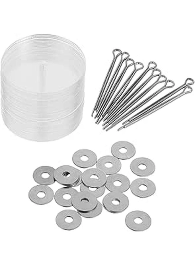 LALAFINA Doll Limb Connectors - 20 x acrylic gaskets 20 x metal gaskets 10 x metal clips
