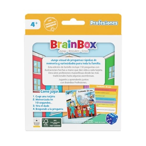 BrainBox Pocket Professions - Card Game (Spanish)