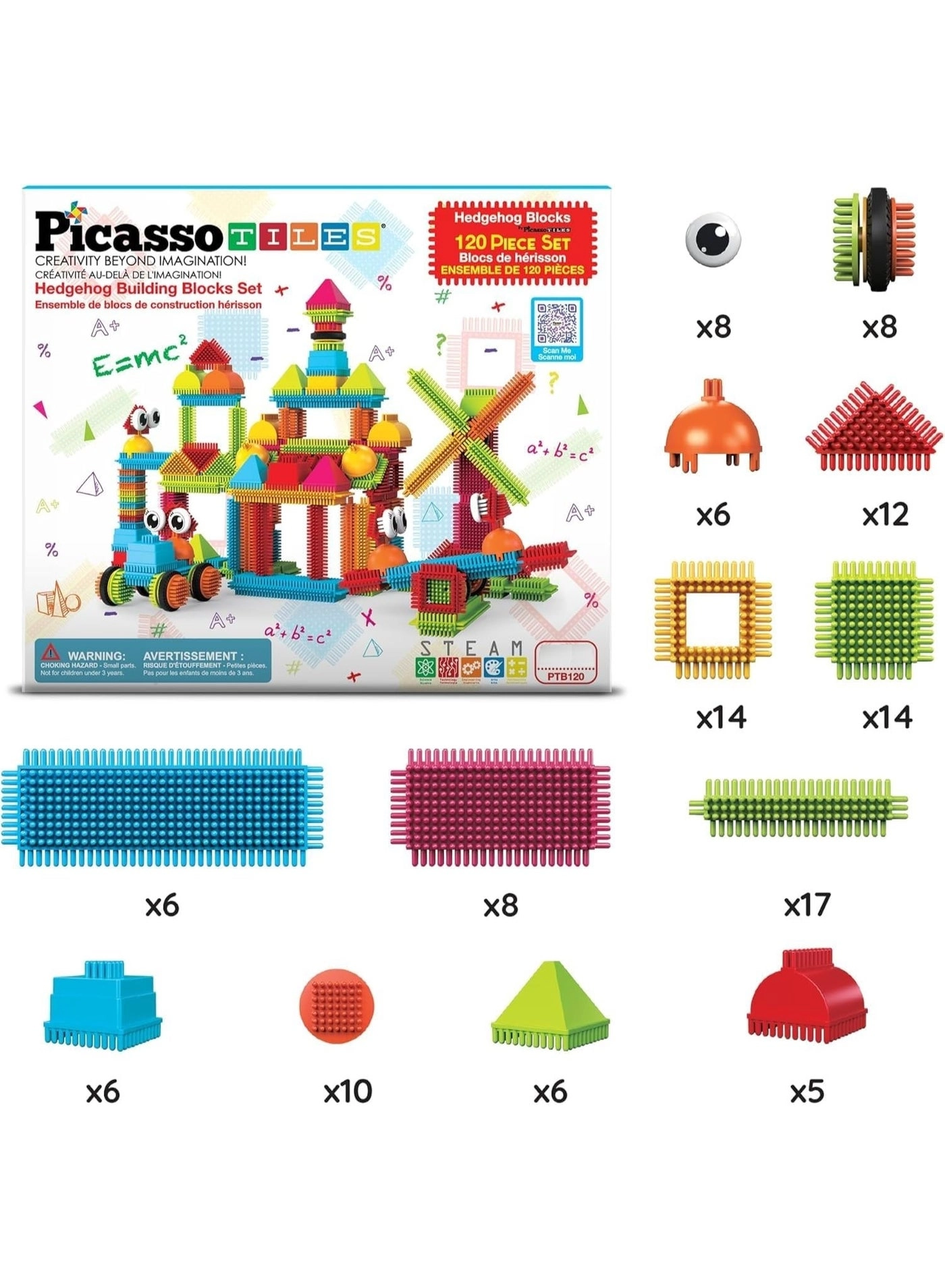 Magnetic Blocks Hedgehog - 120pcs