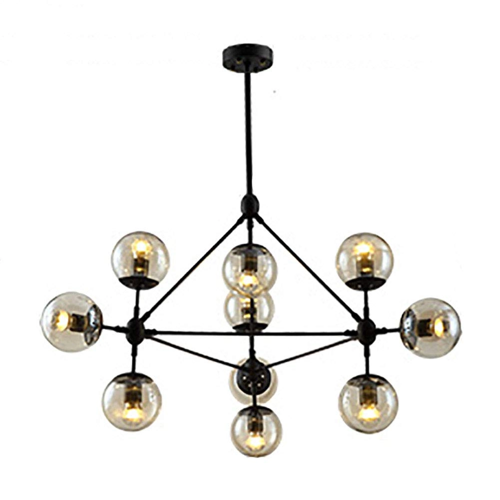 Sputnik Chandelier - Black and gold 10 head
