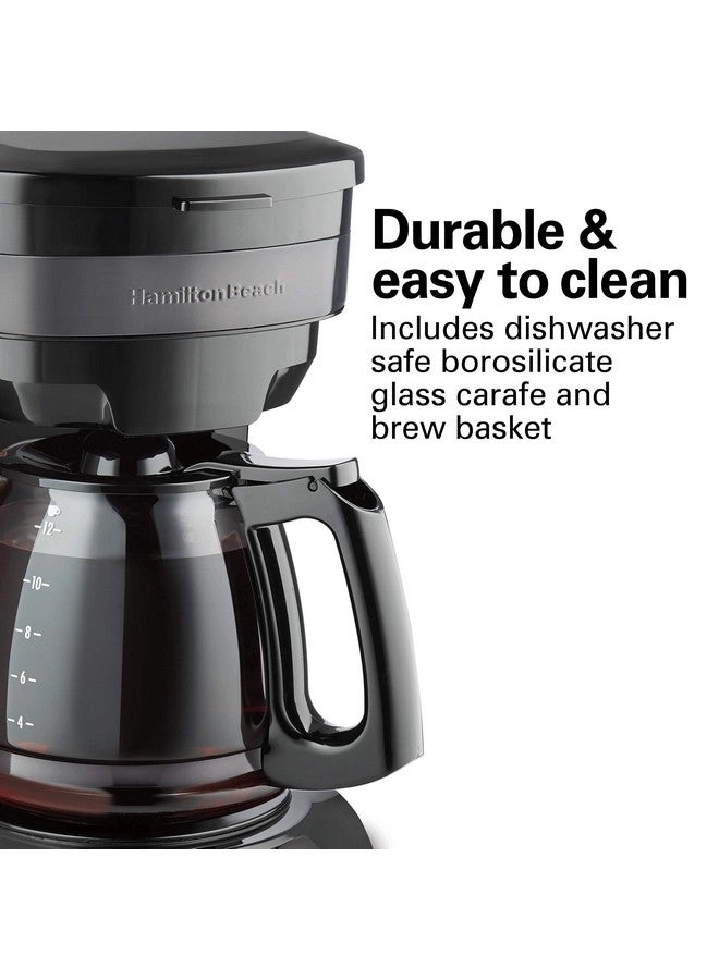 Programmable Drip Coffee Maker - 12 Cup 3 Brew Options Glass Carafe