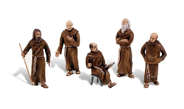 Woodland Scenics Scene Setters Figurine FriarsMonks - 1.5-Inch 5 Pack (SP4453)